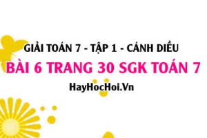 Giải bài 6 trang 30 Toán 7 Tập 1 SGK Cánh Diều